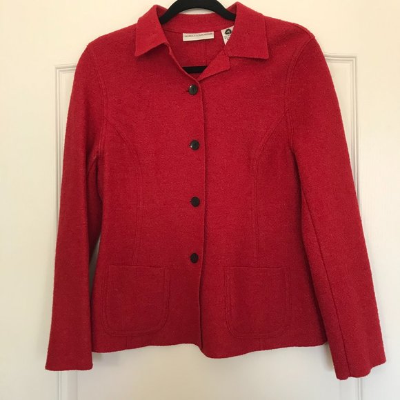 Valerie Stevens red vintage wool blend blazer 4P - Picture 1 of 7